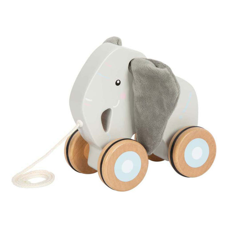 Load image into Gallery viewer, Small foot - houten trekolifant met knisperende oren
