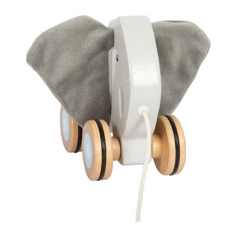 Load image into Gallery viewer, Small foot - houten trekolifant met knisperende oren
