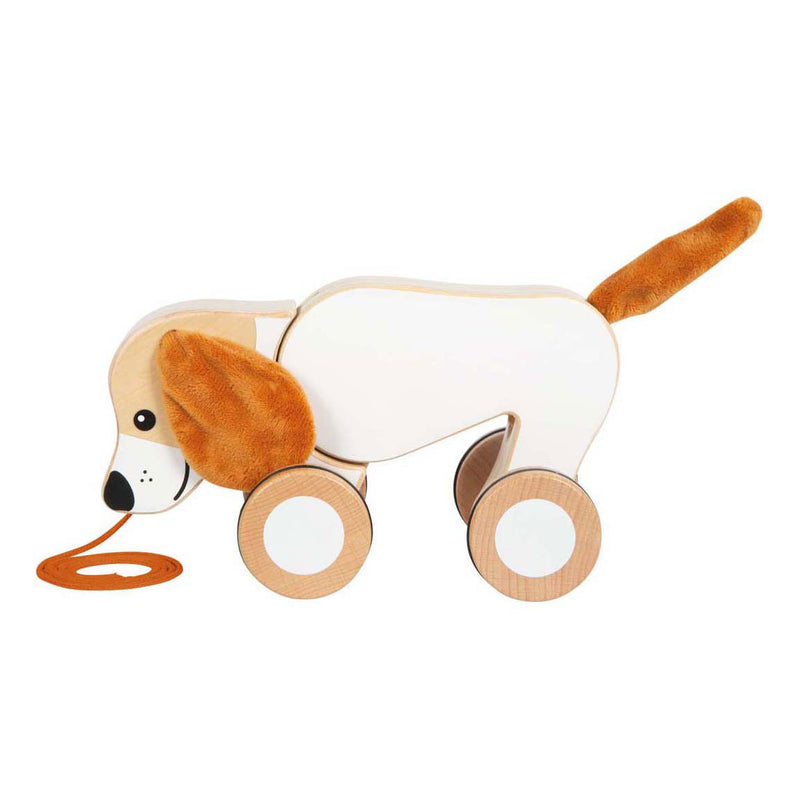 Load image into Gallery viewer, Small foot - houten trekhond met knisperende oren
