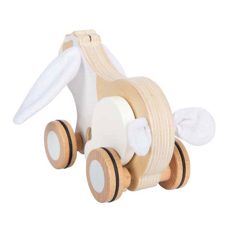 Load image into Gallery viewer, Small foot - houten trekkonijn met knisperende oren
