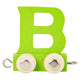 Small foot - houten lettertrein groen - b - 12 stuks