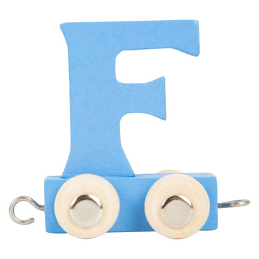 Small foot - houten lettertrein blauw - f - 12 stuks