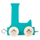 Small foot - houten lettertrein blauw - l - 12 stuks