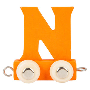 Small foot - houten lettertrein oranje - n - 12 stuks