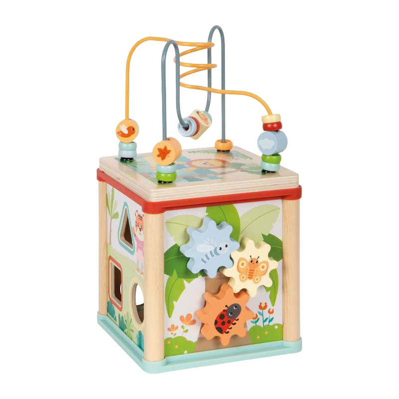 Load image into Gallery viewer, Small foot - houten motoriekkubus fsc jungle friends
