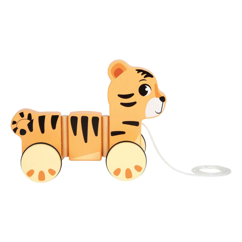 Load image into Gallery viewer, Small foot - houten trekdier tijger safari fsc
