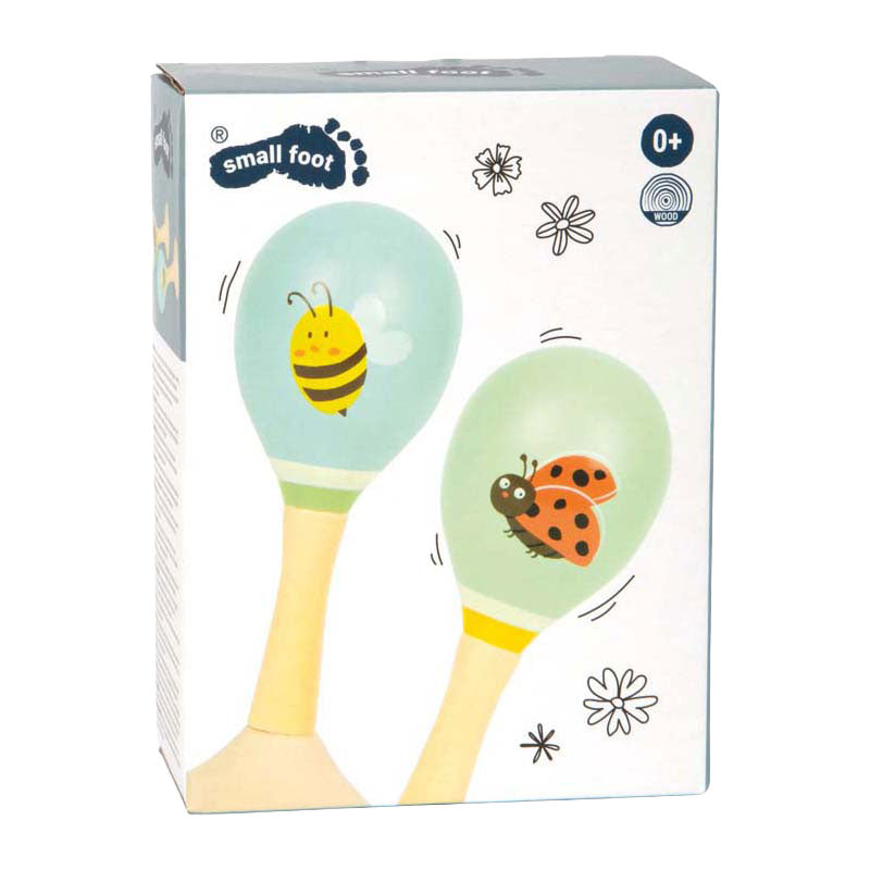 Load image into Gallery viewer, Small foot - houten maracas tiny friends - 2st.
