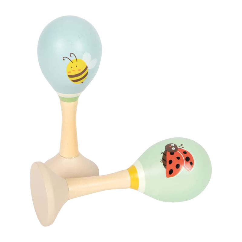 Load image into Gallery viewer, Small foot - houten maracas tiny friends - 2st.
