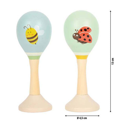 Small foot - houten maracas tiny friends - 2st.