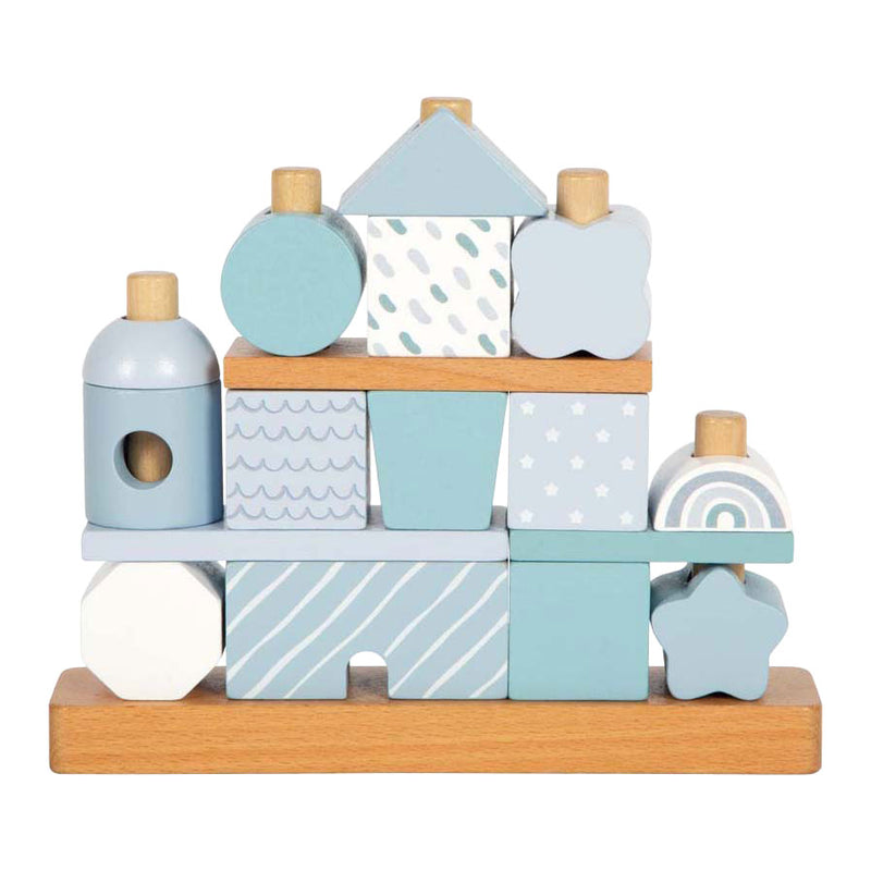 Load image into Gallery viewer, Small foot - houten stapelhuis blauw - 18dlg.
