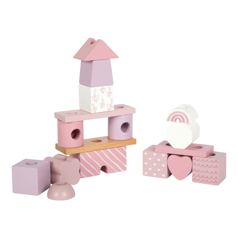 Load image into Gallery viewer, Small foot - houten stapelhuis roze - 18dlg.

