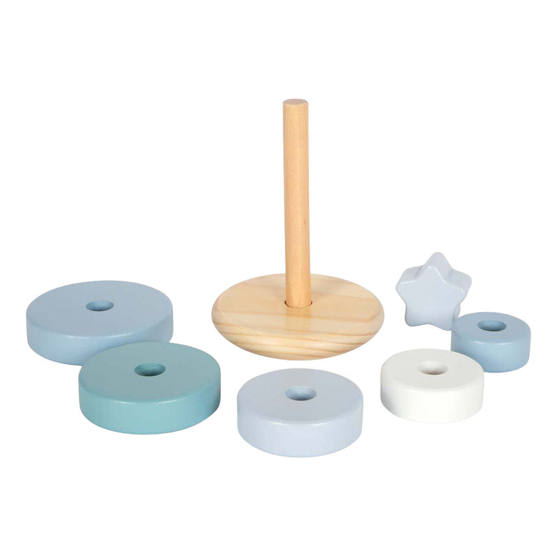 Afbeelding laden in galerijviewer, Small foot - houten stapeltoren blauw - 7dlg.
