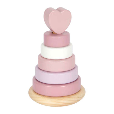 Small foot - houten stapeltoren roze - 7dlg.