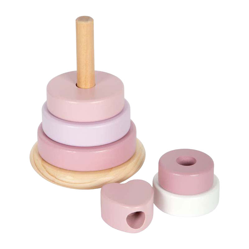 Load image into Gallery viewer, Small foot - houten stapeltoren roze - 7dlg.
