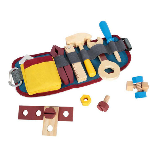 Small foot houten gereedschap met riem