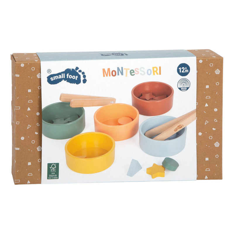 Load image into Gallery viewer, Small foot - houten montessori sorteerspel met knijptang
