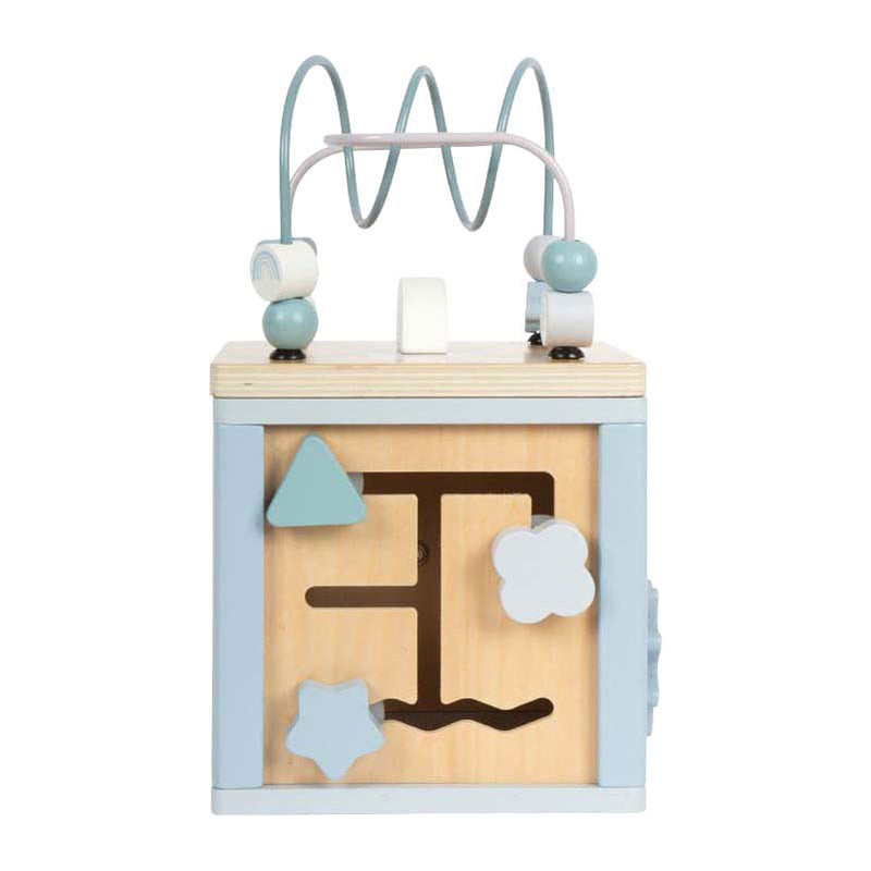 Load image into Gallery viewer, Small foot - houten motor vaardigheden kubus blauw
