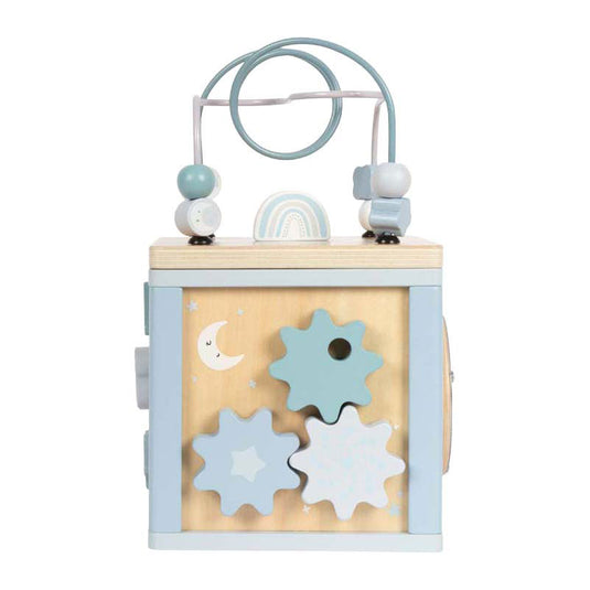 Small foot - houten motor vaardigheden kubus blauw