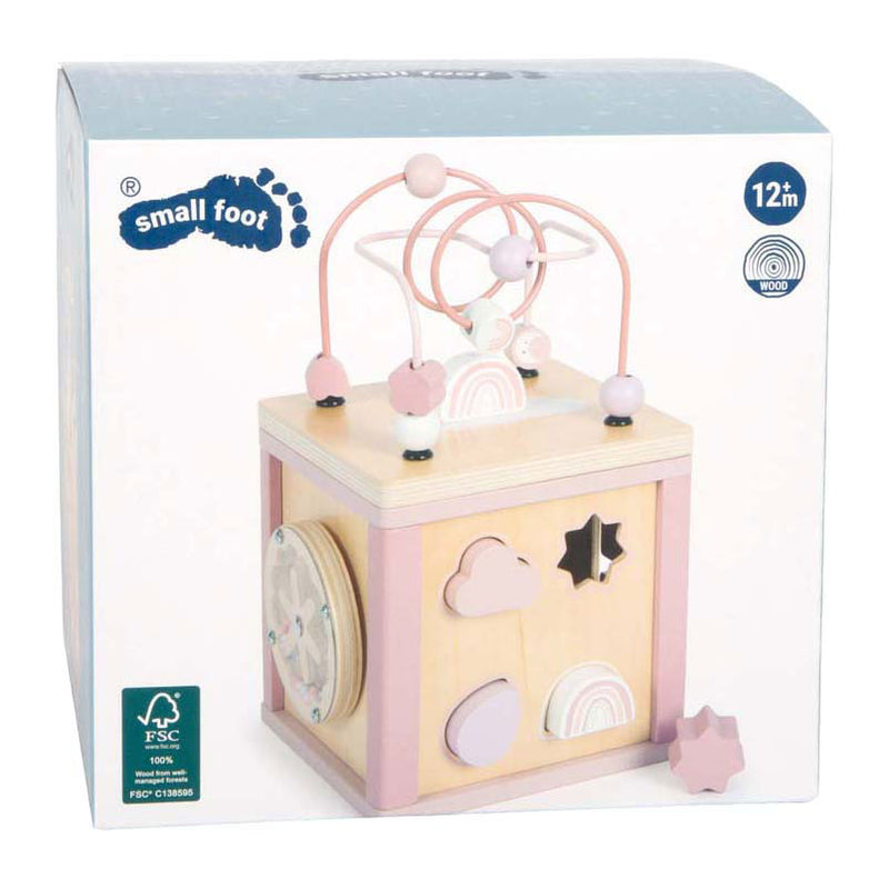 Load image into Gallery viewer, Small foot - houten motor vaardigheden kubus roze
