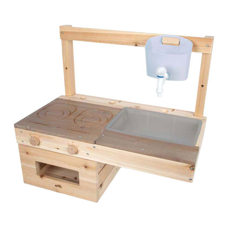 Load image into Gallery viewer, Small foot houten modderkeuken buiten speelkeuken voor kinderen.
