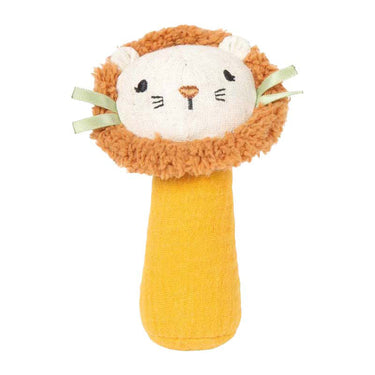 Small foot - stoffen grijpspeelgoed met rammelaar kleine leeuw