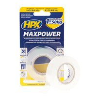 Hpx producten dubbelzijdig plakband maxpower transparant 19mm x 2m