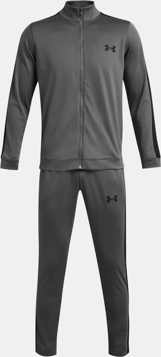 Under armour ua rival knit track suit-gry heren trainingspak - castlerock - zwart