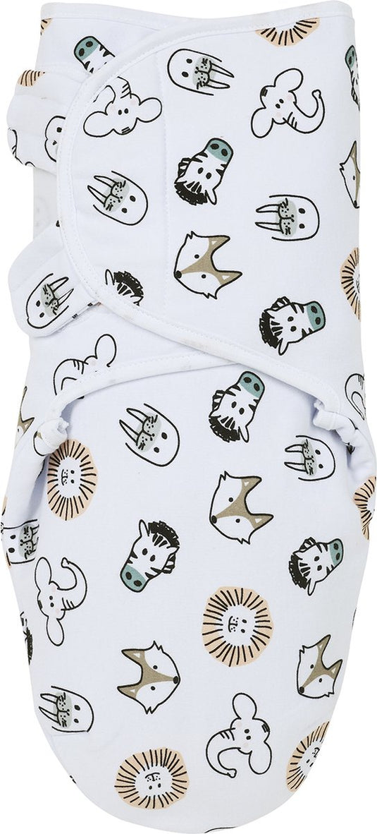 Meyco baby animal swaddle inbakerdoek gevoerd - multicolour - 0-3 maanden - 2.0 tog