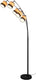 Rl live your light reality bolzano - vloerlamp - zwart mat - excl. 5x e14 10w - voetschakelaar - kap houtlook