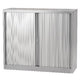 Roldeurkast laag staal 100x43x103cm zilver 1 legbord