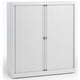 Roldeurkast laag staal 120x43x103cm wit 1 legbord