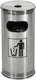 Wesco staande asbak | 15 liter | metaal - rvs | afvalbak met asbak staand
