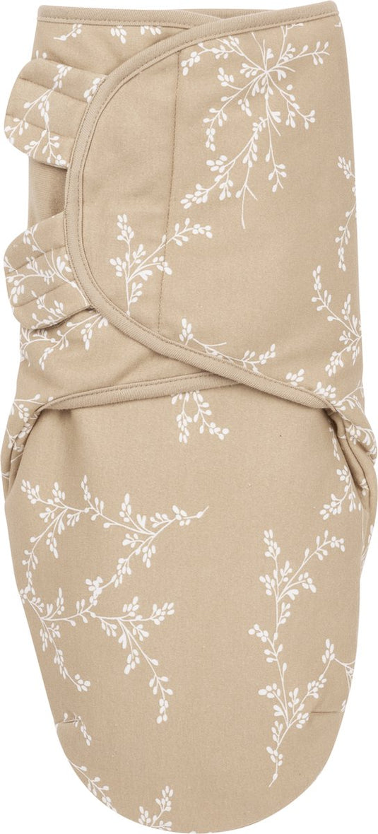 Meyco baby branches swaddle inbakerdoek gevoerd - sand - 0-3 maanden - 2.0 tog