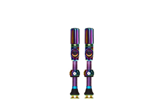 Muc-off tubeless ventiel big bore hybrid large iridescent auto schräder ventiel 45mm