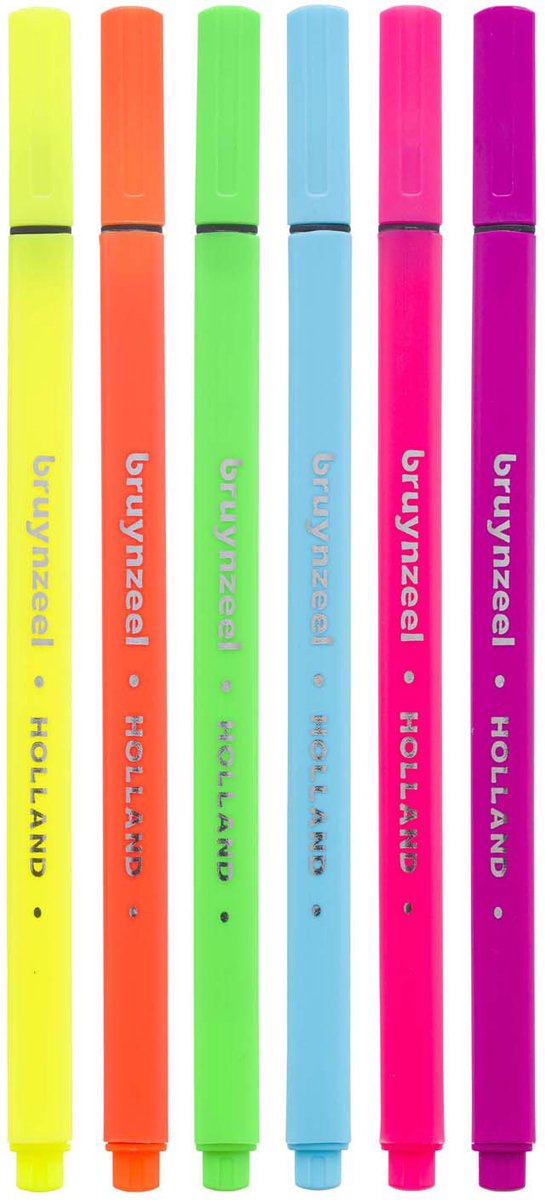 Load image into Gallery viewer, Bruynzeel fineliner set neon 6 kleuren
