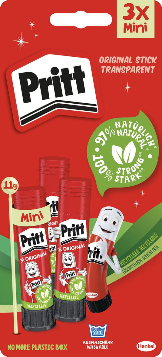 Pritt original 3x11 g blistercard | | voordeel blister | voordelig makkelijk te gebruiken.