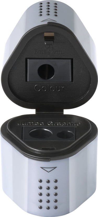 Faber-castell puntenslijper - grip trio - zilver - fc-183897
