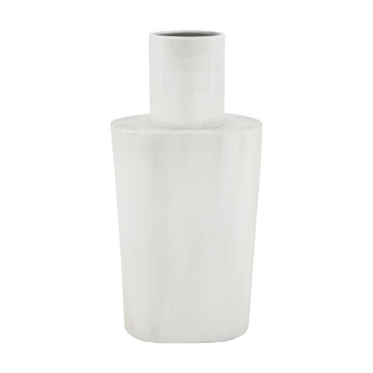 Naturel collections dijk natural collections vaas metaal 14x9x28,5cm wit grey-wash