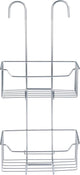 Wenko doucherek milo 2-laags rvs glanzend 25x55cm - zonder boren - doucherekje hangend - douchemand - douchecaddy ophangbaar