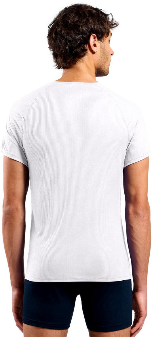 Odlo active light base layer shirt met ronde hals en korte mouwen - mannen - wit - l