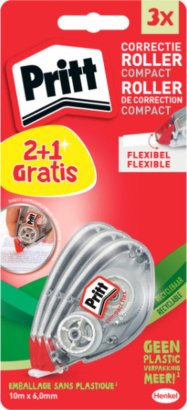Pritt compact roller flex 6 mm x 10 m 2+1 gratis