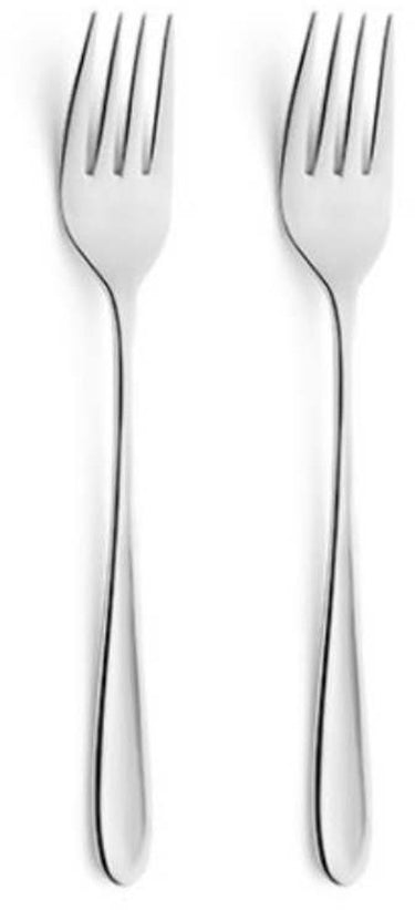 Amefa monaco - 2-delige dessertvork set - voor 2 personen - zilverkleurig - rvs - vaatwasmachinebestendig - 18 10 - 6 persoons