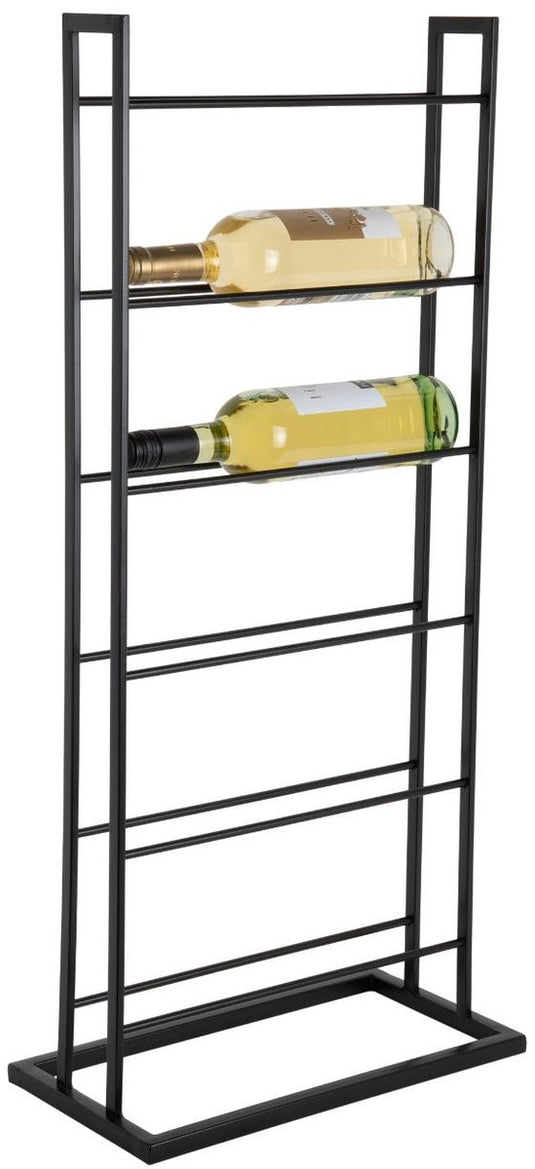 Present time wijnrek single floor - zwart - 38x20x84.5cm - ijzer - voor aan de muur - 6 flessen - scandinavisch