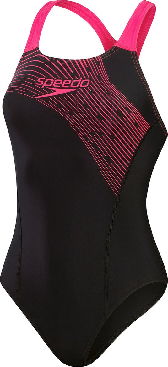 Speedo medley logo 1 piece dames sportbadpak - marine blauw
