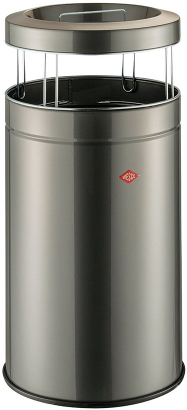 Wesco staande asbak big ash met zeef | 120 liter | metaal - grafiet | afvalbak met asbak staand - made in germany