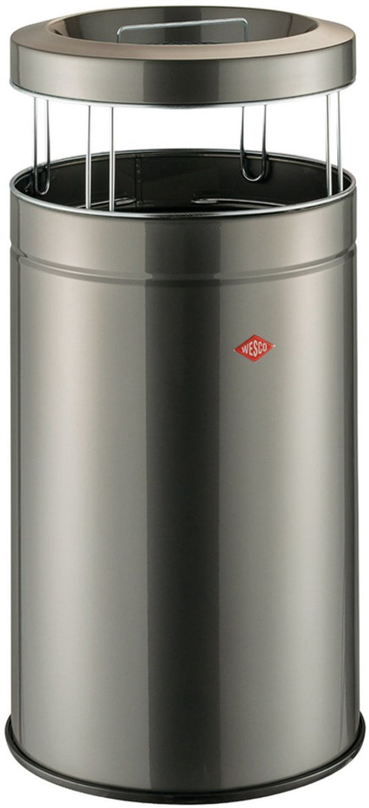 Wesco staande asbak big ash met zeef | 120 liter | metaal - grafiet | afvalbak met asbak staand - made in germany