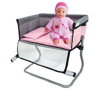 Load image into Gallery viewer, Poppen verzorgingstafel grijs roze39x25x39cm
