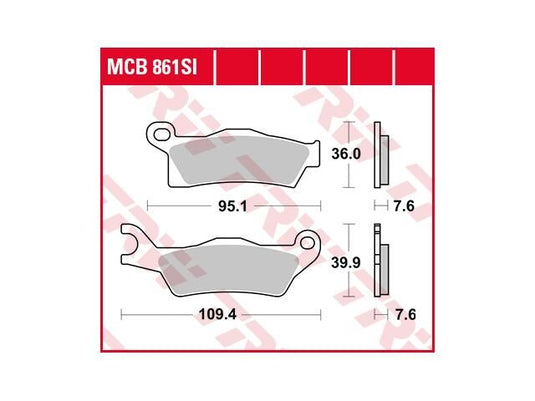 Trw remblokken mcb 861 brake pad mcb 861 si sintered metal