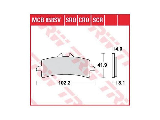 Trw remblokken mcb 858 brake pad mcb 858 trq sintered metal racing