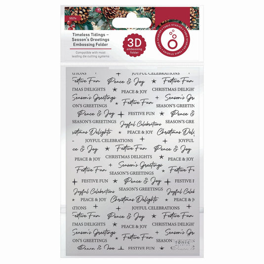 Tonic studios • timeless tidings season’s greetings 3d embossing folder